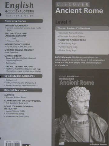 (image for) English Explorers Discover Ancient Rome TG (TE)(P) by Brannon