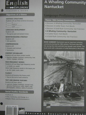 (image for) English Explorers A Whaling Community: Nantucket TG (TE)(P)