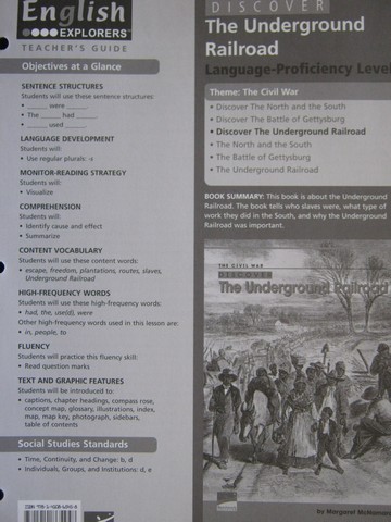 (image for) English Explorers Discover The Underground Railroad TG (TE)(P)