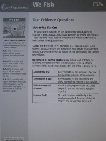 (image for) Early Connections We Fish Text Evidence Questions (P) by Walker