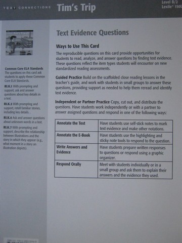 (image for) Text Connections Tim's Trip Text Evidence Questions (P)