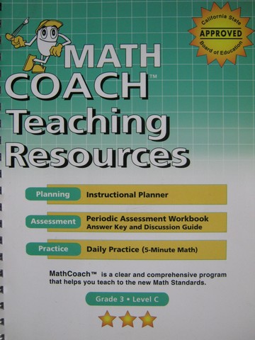 MathCoach Grade 3 Level C Teaching Resources (CA)(Spiral) (image for) MathCoach Grade 3 Level C Teaching Resources (CA)(Spiral)