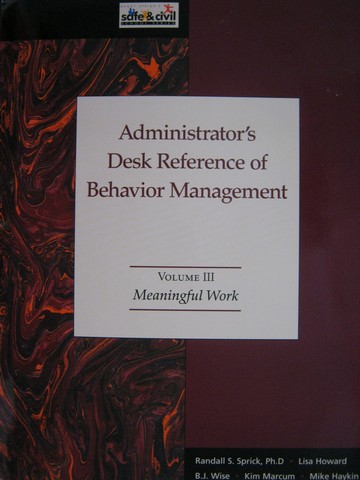Administrator's Desk Reference of Behavior Management 3 (P)(PK)