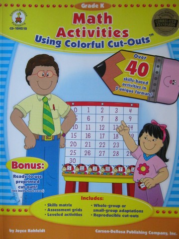 (image for) Math Activities Using Colorful Cut-Outs Grade K (P) by Kohfeldt