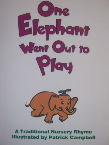 (image for) Sing a Rhyme One Elephant Went Out to Play (P) by Campbell