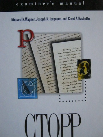 (image for) CTOPP Examiner's Manual (Spiral) by Wagner, Torgesen, & Rashotte