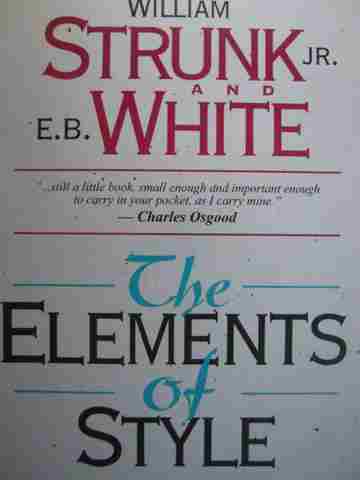 (image for) Elements of Style 4e (P) by Strunk, Jr. & White