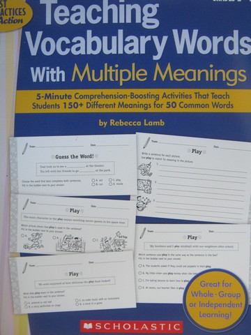(image for) Teaching Vocabulary Words with Multiple Meanings Grades 2-4 (P)