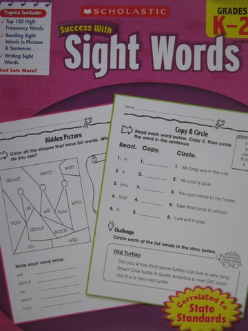 (image for) Success with Sight Words Grades K-2 (P) - Click Image to Close