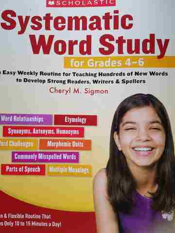 (image for) Systematic Word Study for Grades 4-6 (P) by Cheryl M Sigmon