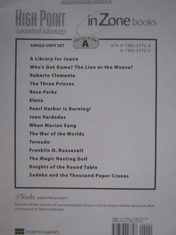 (image for) High Point Level Library in Zone Books Collection A (Pk)