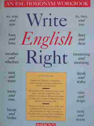 (image for) Write English Right An ESL Homonym Workbook (P) by Klepinger