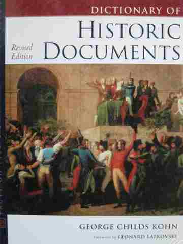Dictionary of Historic Documents Revised Edition (H) by Kohn (image for) Dictionary of Historic Documents Revised Edition (H) by Kohn