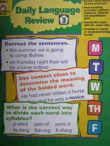 (image for) Daily Language Review Grade 3 (P) by Laurie Barreau Williams