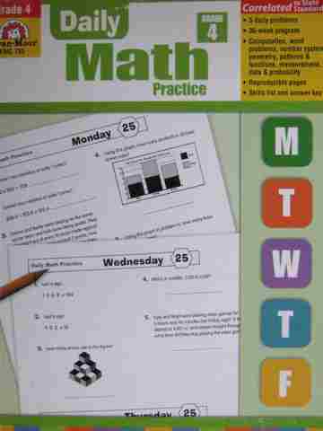 (image for) Daily Math Practice Grade 4 (P) by Wes Tuttle - Click Image to Close