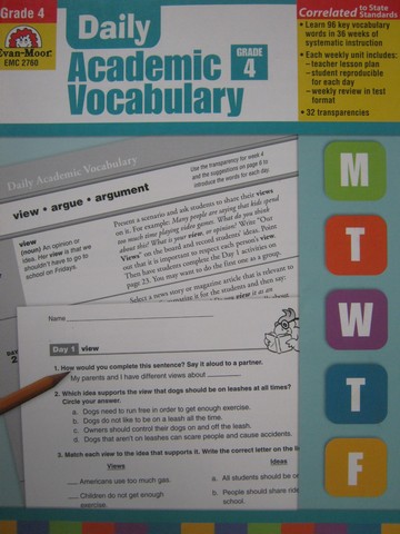 (image for) Daily Academic Vocabulary Grade 4 (P) by Brook, Evans, & Sorg