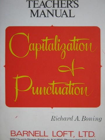 (image for) Capitalization & Punctuation TM (TE)(P) by Richard A. Boning