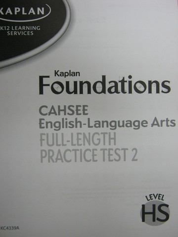 (image for) Kaplan Foundations CAHSEE English Full-Length Practice Test 2(P)