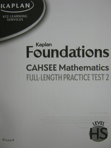 (image for) Kaplan Foundations CAHSEE Math Full-Length Practice Test 2 (P)