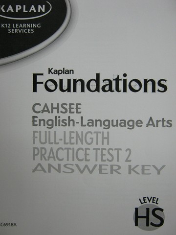(image for) Kaplan Foundations CAHSEE English Full-Length Practice 2 (TE)(P)