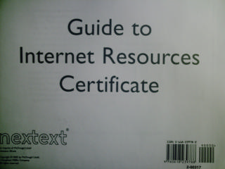(image for) Nextext Guide to Internet Resources Certificate (Pk)