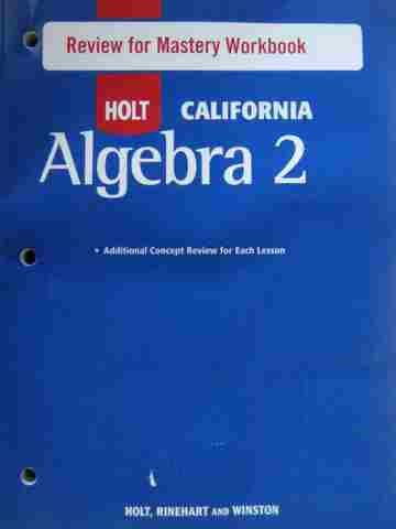(image for) California Algebra 2 Review for Mastery Workbook (CA)(P)