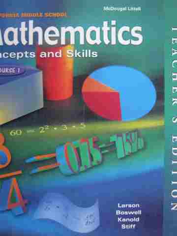 (image for) Mathematics Concepts & Skills Course 1 TE (CA)(TE)(H) by Larson, Boswell,