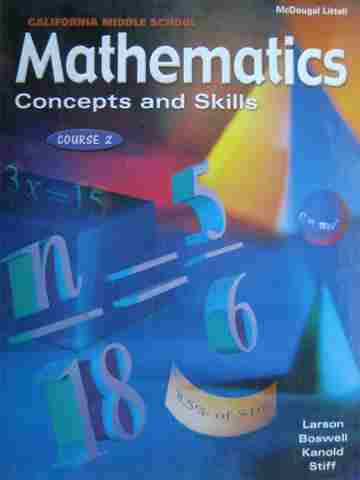 (image for) Mathematics Concepts & Skills Course 2 (CA)(H) by Larson, Boswell,