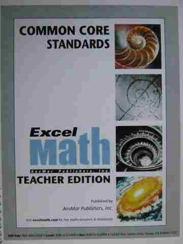 (image for) Excel Math Common Core Edition K TE (TE)(Spiral) by Janice Raymond