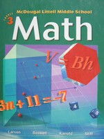 (image for) Middle School Math Course 3 (H) by Larson, Boswell, Kanold,