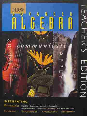 (image for) HRW Advanced Algebra TE (TE)(H) by Ellis, Schultz, & Hollowell