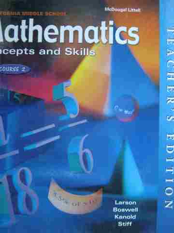 (image for) Mathematics Concepts & Skills Course 2 TE (CA)(TE)(H) by Larson, Boswell,