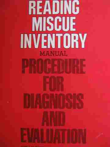 (image for) Reading Miscue Inventory Procedure for Diagnosis Manual (Wiro) by Goodman & Burke