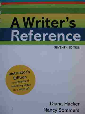 (image for) A Writer's Reference 7e IE (TE)(Comb) by Diana Hacker & Nancy Sommers