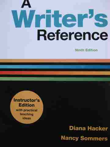 (image for) A Writer's Reference 9e IE (TE)(Comb) by Diana Hacker & Nancy Sommers