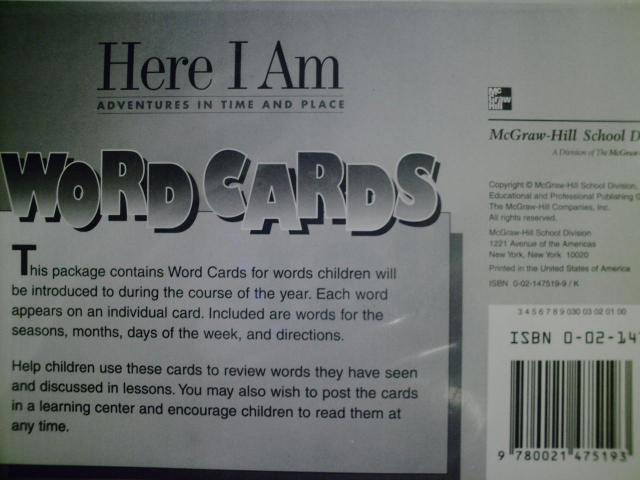 (image for) Here I Am K Word Cards (Pk)