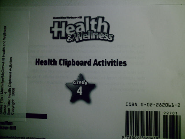 (image for) Health & Wellness 4 Health Clipboard Activities (PK)