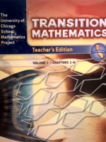(image for) UCSMP Transition Mathematics Volume 1 TE (CA)(TE)(H) by Viktora,