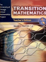 (image for) UCSMP Transition Mathematics Volume 2 TE (CA)(TE)(H) by Viktora,