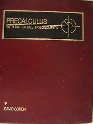 (image for) Precalculus with Unit-Circle Trigonometry (H) by David Cohen