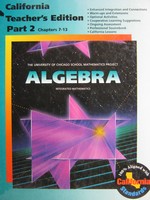 (image for) UCSMP Algebra 2nd Edition California TE Part 2 (CA)(TE)(H)