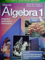(image for) Glencoe Algebra 1 Volume 1 Volume 2 TAE (CA)(TE)(H)