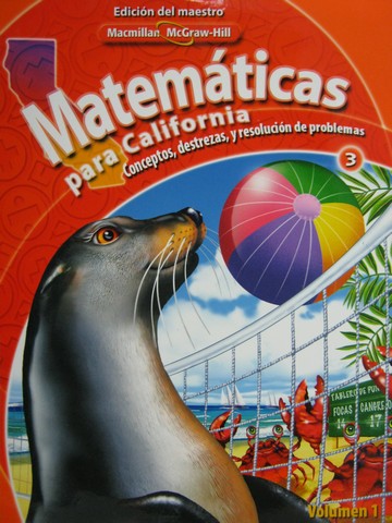 (image for) Matematicas para California 3 TE Volumen 1 (CA)(TE)(Spiral)