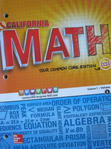 (image for) California Math Course 1 Common Core Volume 2 (CA)(P) - Click Image to Close