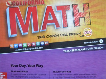 (image for) California Math Course 3 Common Core TWE Volume 1 (TE)(Spiral)
