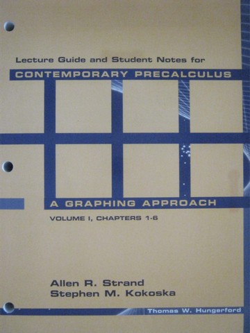 (image for) Contemporary Precalculus Lecture Guide & Student Note Vol 1 (P)