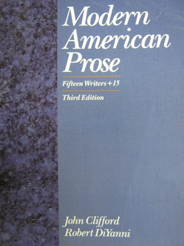 (image for) Modern American Prose 3rd Edition (P) by Clifford & DiYanni - Click Image to Close