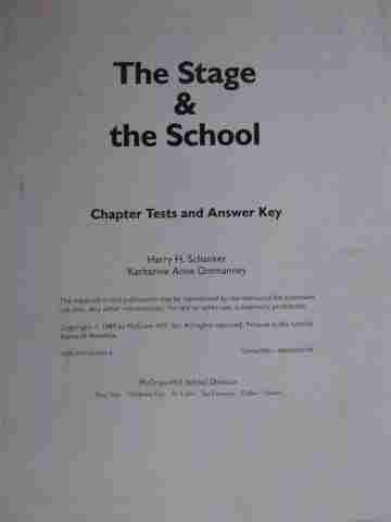 (image for) Stage & the School 6th Edition Chapter Tests & Answer Key (P)