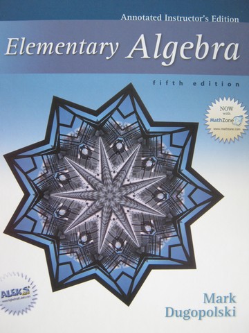 (image for) Elementary Algebra 5th Edition AIE (TE)(H) by Mark Dugopolski