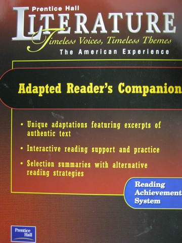 (image for) Literature American Experience Adapted Reader's Companion (P)
